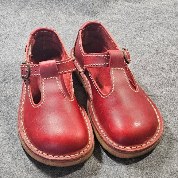 Red Leather Women's Flats by Kickers - Picture 2 of 5